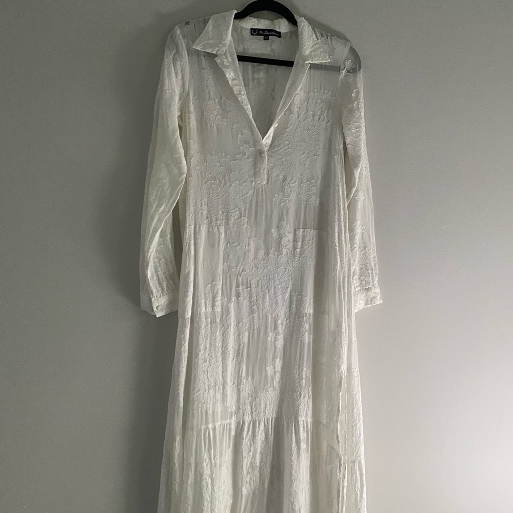 For love and lemons breezy white sheer lace maxi dress